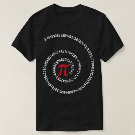 パイ日スパイラル314 3月14日数学先生ヴィンテージ Tシャツ (デザイン正面)