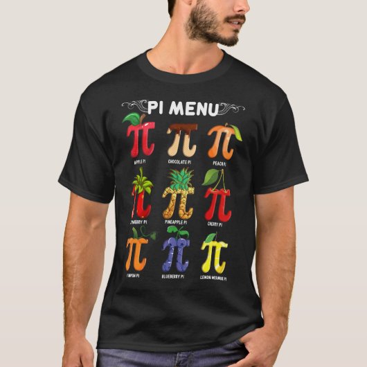 パイ日パイSymblo PiメニューMath先生パイMath Tea Tシャツ (正面)