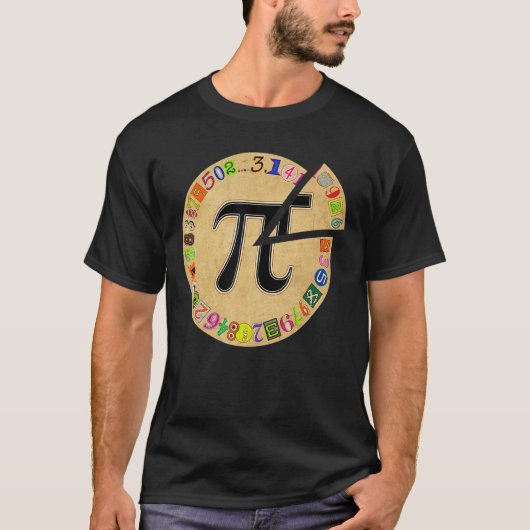 パイ日円おもしろい算数先生生徒数学 Tシャツ (正面)