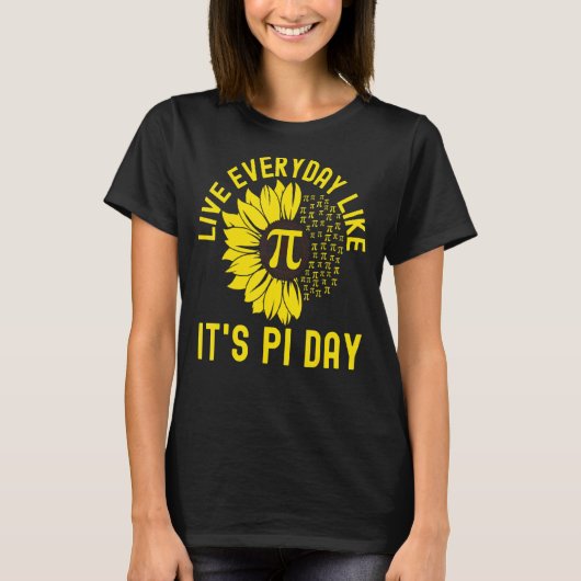 パイ日数学ひまわり毎日の生活Pi Da Tシャツ (正面)