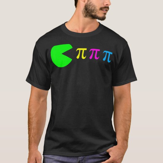 パイ日数理食べ理Pi記号の色 Tシャツ (正面)