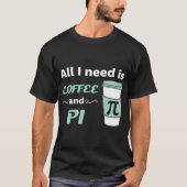 パイ日計算コーヒー幾何学の計算歯石三角法 Tシャツ (正面)
