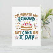 パイ日誕生日おもしろい食べケーキ シーズンカード (スタンド正面)