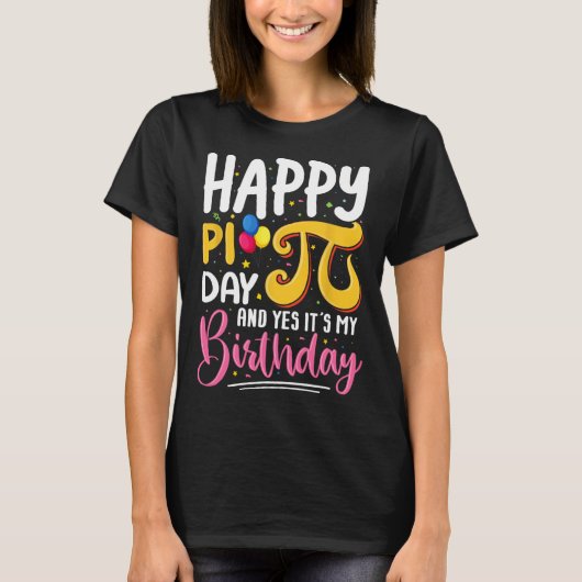 パイ日誕生日数学ラバーハッピーパイ日YesIt's M Tシャツ (正面)