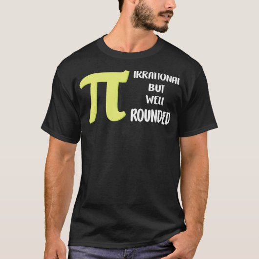 パイ日非合理だが良く丸い数学騎手w tシャツ (正面)