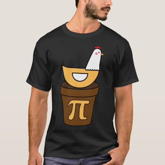 パイ日鶏ポットパイ3.14数学サイエンスボーおもしろいド Tシャツ (正面)