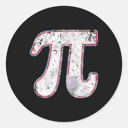 パイ日2025レトロヴィンテージ数学先生女性男性K ラウンドシール (正面)