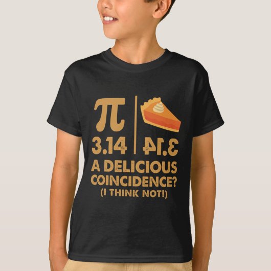 パイ日3.14おいしい偶然の一致おもしろい数学おたく Tシャツ (正面)