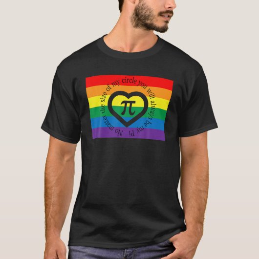 パイ日3.14プライドフラグLgbt Gaのための数学引用文パン Tシャツ (正面)