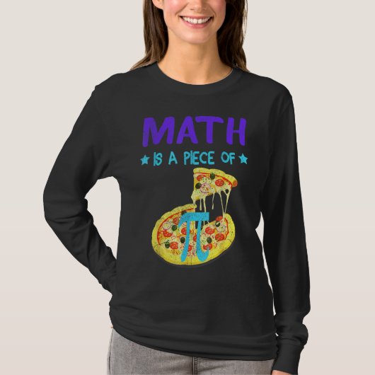 パイ日3.14数学はピザのピースおもしろいおもしろい1 Tシャツ (正面)
