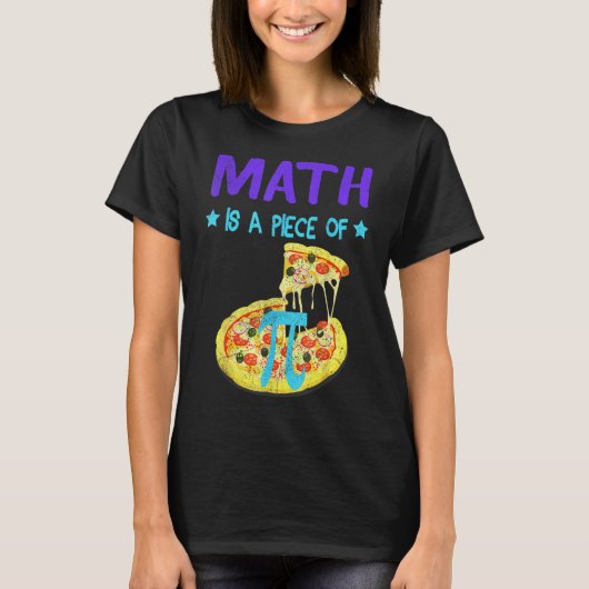 パイ日3.14数学はピザのピースおもしろいおもしろい1 Tシャツ (正面)