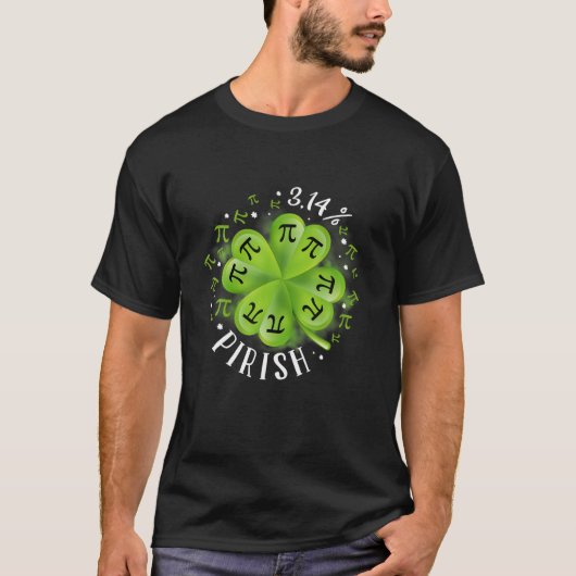 パイ日3.14%パイリッシュおもしろいSt patricks数学ギーク Tシャツ (正面)