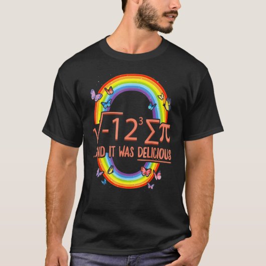 パイ日I合計食べパイ式数学先生学生 Tシャツ (正面)