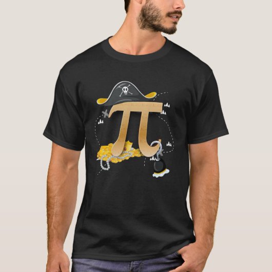 パイ海賊ハッツフックWittyのためのパイ日数学おたくPu Tシャツ (正面)