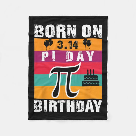 パイ生まれデイオンPiデイ誕生日3.14ケーキ フリースブランケット (正面)