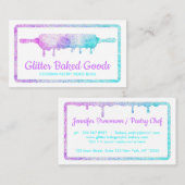 パイ生地が転がりながらポタポタと落ちる 名刺 (正面/裏面)