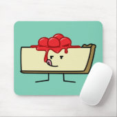 パイ生地を越えるさくらんぼを舐めるチーズケーキ マウスパッド (マウス)