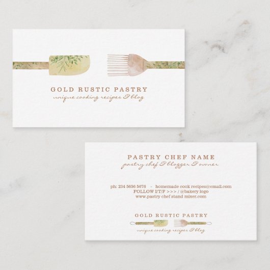 パイ素朴スのユーカリ葉スプーンへら 名刺 (正面/裏面)