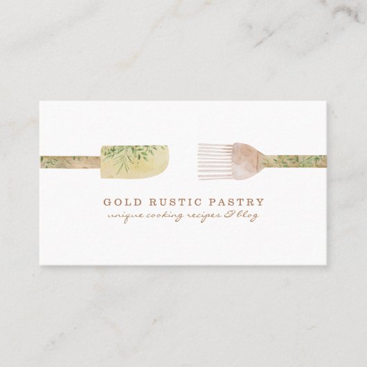パイ素朴スのユーカリ葉スプーンへら 名刺 (正面)