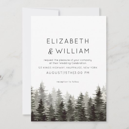 パイ素朴ンの木結婚の木 招待状 (正面)