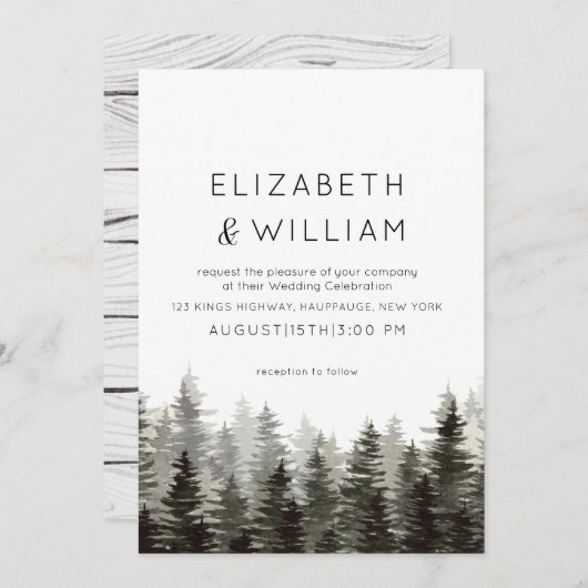 パイ素朴ンの木結婚の木 招待状 (正面/裏面)