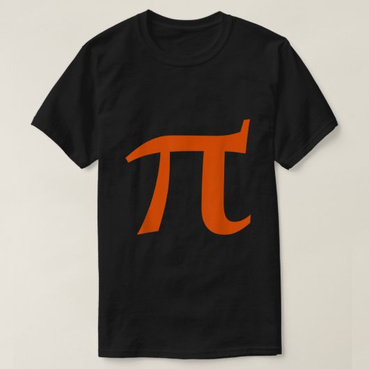 パイ記号シャツオレンジpi日の数学先生 tシャツ (デザイン正面)