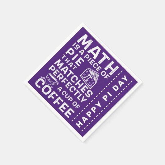 パイ記号数学はパイのピース幸せパイ日パープル スタンダードカクテルナプキン (角)