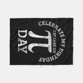 パイ誕生日算数の日ヴィンテージ フリースブランケット (正面(横))