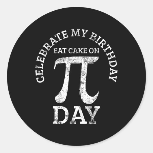 パイ誕生日算数の日ヴィンテージ ラウンドシール (正面)