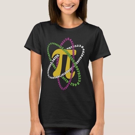 パイ銀河系軌道算数ホリデー数学パイ日 Tシャツ (正面)
