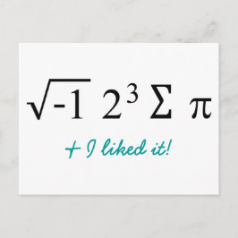 パイ食べが好きだった!算術ユーモアポストカード ポストカード