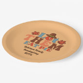 パイ食べパイかわいい家族カスタム感謝祭 ペーパープレート (アングル)