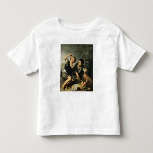 パイ1670-75年を食べている子供 トドラーTシャツ (正面)