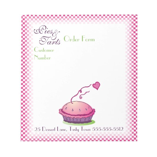 パイ&タートオーダー型枠メモ帳 ノートパッド (正面)