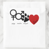 パイ・ヌーター・ハトリート・ラブ 長方形シール (バッグ)