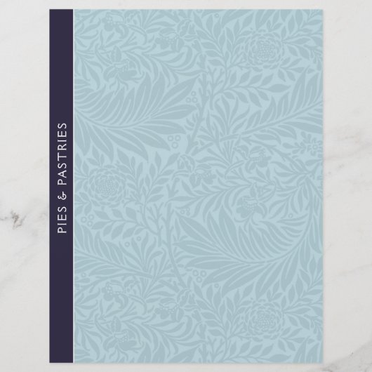 パイ |レシピ分割器 |ヴィンテージ青フローラ (裏面)