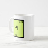 パイ - 面白い数学の元素 化学Tシャツ コーヒーマグカップ (正面左)