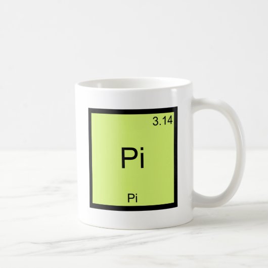 パイ - 面白い数学の元素 化学Tシャツ コーヒーマグカップ (右)
