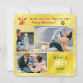 パウおもしろいィティブなエレガントルドルフかわいい黄金の写真 シーズンカード (正面)