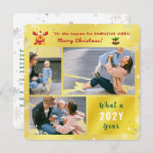 パウおもしろいィティブなエレガントルドルフかわいい黄金の写真 シーズンカード (正面/裏面)