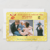 パウおもしろいィティブRudolph 2写真ミニマリストゴールデン シーズンカード (正面)