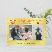 パウおもしろいィティブRudolph 2写真ミニマリストゴールデン シーズンカード (スタンド正面)