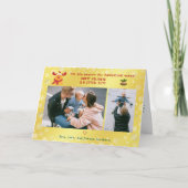 パウおもしろいィティブRudolph 2写真ミニマリストゴールデン シーズンカード (正面)