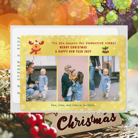 パウおもしろいシティブRudolphミニマルエレガントリスト3 Photo シーズンカード