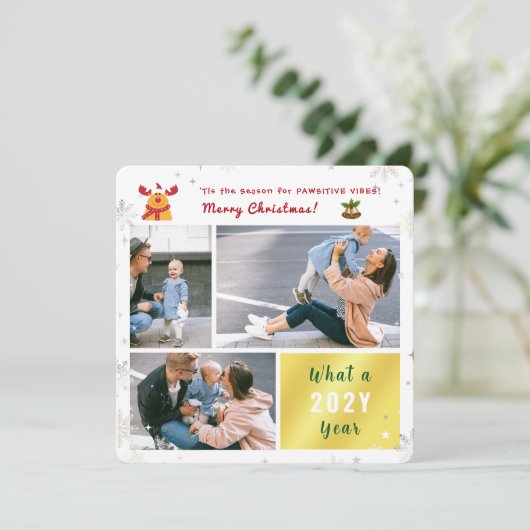 パウおもしろいシティブRudolph雪3枚モダンかわいい シーズンカード (スタンド正面)