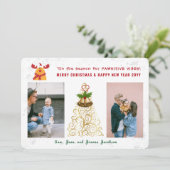 パウおもしろいシティブRudolph 2枚かわいいモダン写真 シーズンカード (スタンド正面)