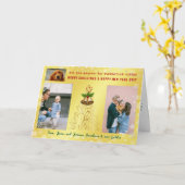 パウおもしろいシドッグキャット3枚の写真ゴールデンエレガント カード (黄色い花)