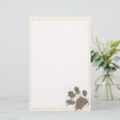 パウおもしろいプリント;アンティーク白千鳥格子の 便箋 (スタンド正面)