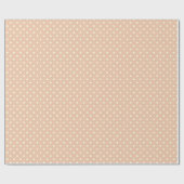 パウかわいらしンダーピンクの小さなドットのクリーム ラッピングペーパー (フラット)