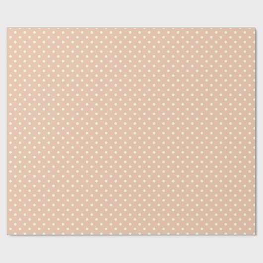 パウかわいらしンダーピンクの小さなドットのクリーム ラッピングペーパー (フラット)